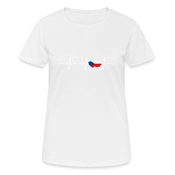 Tschechien Herzschlag Flagge Vintage Tschechien - Frauen T-Shirt atmungsaktiv - Weiß - Vorne - AI Model Female 172 dark (172cm)