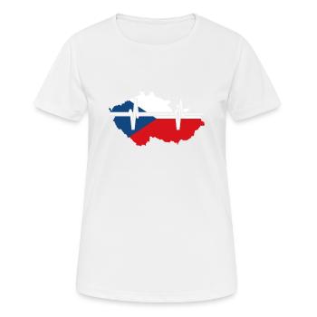 Tschechien Herzschlag Flagge Vintage Tschechien - Frauen T-Shirt atmungsaktiv - Weiß - Vorne - AI Model Female 172 dark (172cm)