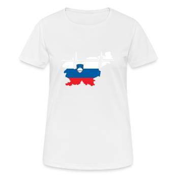 Slovenia Heartbeat Flag Vintage Slovenia - Women's Breathable T-Shirt - white - Front - AI Model Female 172 dark (172cm)