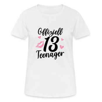 13-jährige Mädchen Geburtstag Dreizehn Geschenk - Frauen T-Shirt atmungsaktiv - Weiß - Vorne - AI Model Female 172 dark (172cm)