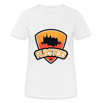 Albsteig - Schwäbische Alb - Frauen T-Shirt atmungsaktiv - Weiß - Vorne - AI Model Female 172 dark (172cm)