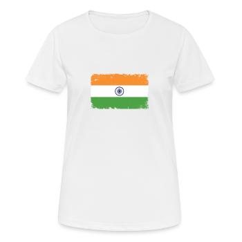 Indien Herzschlag Flagge Vintage Indien - Frauen T-Shirt atmungsaktiv - Weiß - Vorne - AI Model Female 172 dark (172cm)