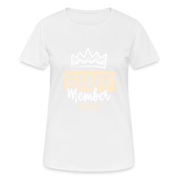 Membres du personnel - T-shirt respirant Femme - blanc - Devant - AI Model Female 172 dark (172cm)