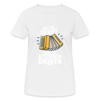 Accordéon - T-shirt respirant Femme - blanc - Devant - AI Model Female 172 dark (172cm)