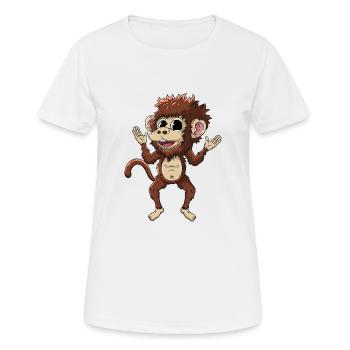 Affe - Frauen T-Shirt atmungsaktiv - Weiß - Vorne - AI Model Female 172 dark (172cm)