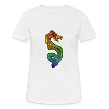 Dragon chinois - T-shirt respirant Femme - blanc - Devant - AI Model Female 172 dark (172cm)