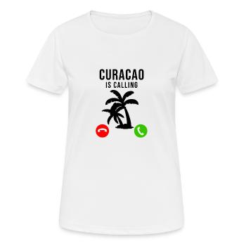 Curaçao appelle - Holiday Beach Palms Curaçao - T-shirt respirant Femme - blanc - Devant - AI Model Female 172 dark (172cm)