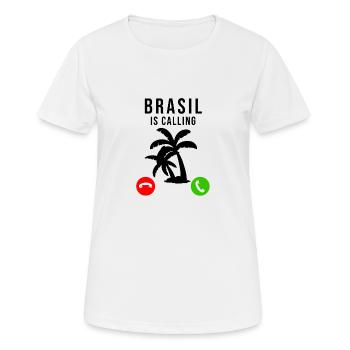 Drapeau brésilien Drapeau brésilien Dicton - T-shirt respirant Femme - blanc - Devant - AI Model Female 172 dark (172cm)