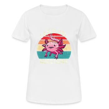Axolotl. J’ai des questions. Drôle d’axolotl - T-shirt respirant Femme - blanc - Devant - AI Model Female 172 dark (172cm)