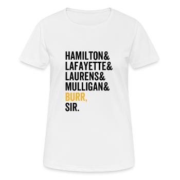 Hamilton Lafayette Lauren Mulligan Burr Sir - T-shirt respirant Femme - blanc - Devant - AI Model Female 172 dark (172cm)