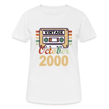 Cadeau du 21e anniversaire octobre 2000 - T-shirt respirant Femme - blanc - Devant - AI Model Female 172 dark (172cm)
