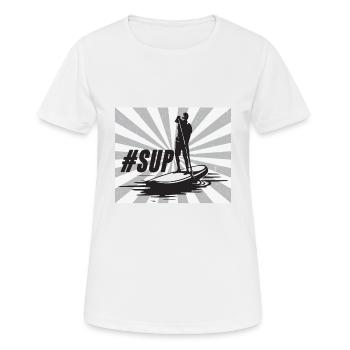 Stand Up Paddle - Frauen T-Shirt atmungsaktiv - Weiß - Vorne - AI Model Female 172 dark (172cm)