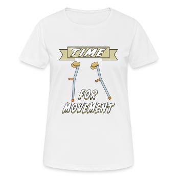 KRÜCKEN TIME FOR MOVEMENT - Frauen T-Shirt atmungsaktiv - Weiß - Vorne - AI Model Female 172 dark (172cm)