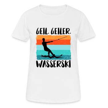 Wasserskier Wasserski Wasserskifahrer - Frauen T-Shirt atmungsaktiv - Weiß - Vorne - AI Model Female 172 dark (172cm)