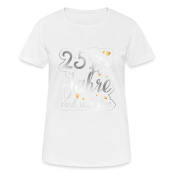 25. Hochzeitstag Silberhochzeit - Frauen T-Shirt atmungsaktiv - Weiß - Vorne - AI Model Female 172 dark (172cm)
