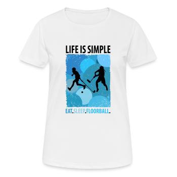 Floorball Unihockey Feldhockey Hallenhockey - Frauen T-Shirt atmungsaktiv - Weiß - Vorne - AI Model Female 172 dark (172cm)