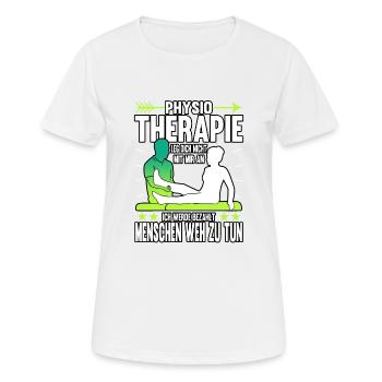 Physiothérapie Physiothérapeute Physiothérapie - T-shirt respirant Femme - blanc - Devant - AI Model Female 172 dark (172cm)