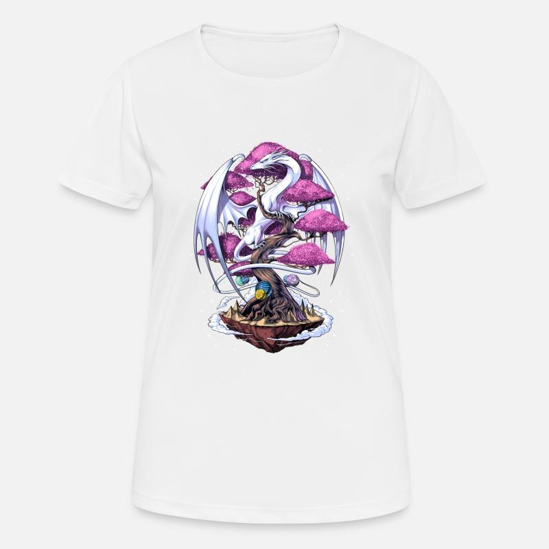 Japanese Dragon Cherry Blossom - Women's Breathable T-Shirt - white