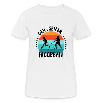 Floorball Unihockey Feldhockey Hallenhockey - Frauen T-Shirt atmungsaktiv - Weiß - Vorne - AI Model Female 172 dark (172cm)