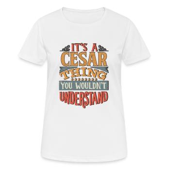 C’est une chose césarienne que vous ne comprendriez pas - Cesar - T-shirt respirant Femme - blanc - Devant - AI Model Female 172 dark (172cm)