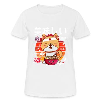 Kawaii Hund Ramen Nudeln Japan Design - Frauen T-Shirt atmungsaktiv - Weiß - Vorne - AI Model Female 172 dark (172cm)