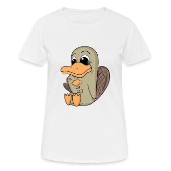 Platypus Family - Platypus with baby - Women's Breathable T-Shirt - white - Front - AI Model Female 172 dark (172cm)