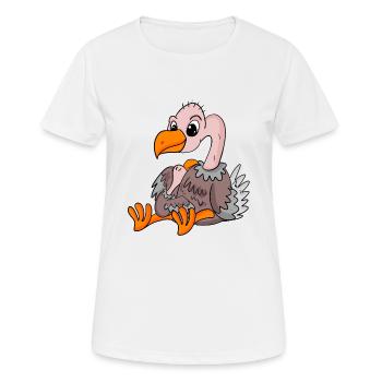 Famille des vautours - Vautour avec bébé - Motif vautour - T-shirt respirant Femme - blanc - Devant - AI Model Female 172 dark (172cm)