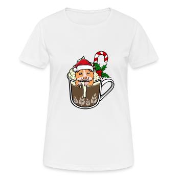 Hamster de cacao Noël - T-shirt respirant Femme - blanc - Devant - AI Model Female 172 dark (172cm)