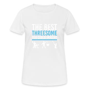 Jeux à boire Booze Lustig Festival Beer Threesome - T-shirt respirant Femme - blanc - Devant - AI Model Female 172 dark (172cm)