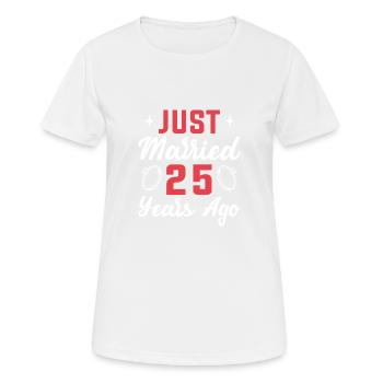 25. Hochzeitstag Silberhochzeit - Frauen T-Shirt atmungsaktiv - Weiß - Vorne - AI Model Female 172 dark (172cm)