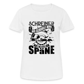 Schreiner Herren TShirt mit Hobel - Frauen T-Shirt atmungsaktiv - Weiß - Vorne - AI Model Female 172 dark (172cm)
