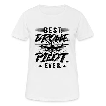 Meilleur pilote de drone de tous les temps - T-shirt respirant Femme - blanc - Devant - AI Model Female 172 dark (172cm)