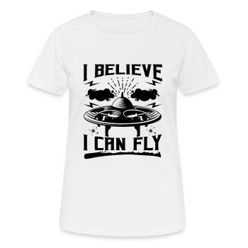 I Believe I Can Fly Funny Drone Memes - Women's Breathable T-Shirt - white - Front - AI Model Female 172 dark (172cm)