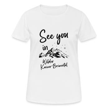 Wilder Kaiser-Brixental Ski Tirol Österreich - Frauen T-Shirt atmungsaktiv - Weiß - Vorne - AI Model Female 172 dark (172cm)