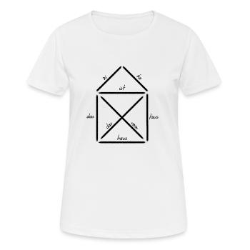C’est la maison de Saint-Nicolas - T-shirt respirant Femme - blanc - Devant - AI Model Female 172 dark (172cm)