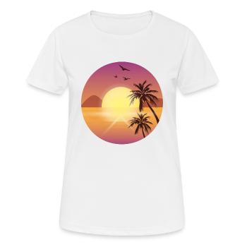 Urlaub unter Palmen, Fernweh und Reiselust - Frauen T-Shirt atmungsaktiv - Weiß - Vorne - AI Model Female 172 dark (172cm)