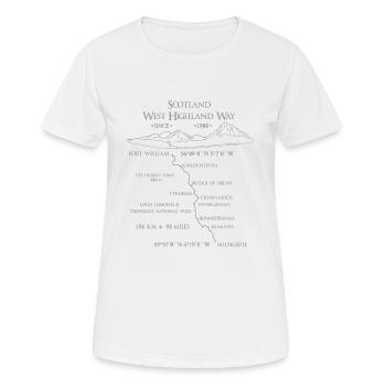 Scotland West Highland Way, paysages de montagne, gris - T-shirt respirant Femme - blanc - Devant - AI Model Female 172 dark (172cm)