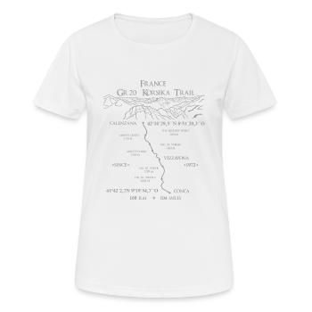 GR20 Corsica Trail France, mountain landscape grey - Women's Breathable T-Shirt - white - Front - AI Model Female 172 dark (172cm)