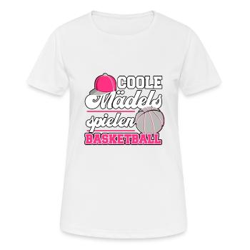 Basketball Basketballteam Basketballmannschaft - Frauen T-Shirt atmungsaktiv - Weiß - Vorne - AI Model Female 172 dark (172cm)