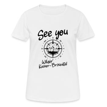 Wilder Kaiser-Brixental Ski Tirol Österreich - Frauen T-Shirt atmungsaktiv - Weiß - Vorne - AI Model Female 172 dark (172cm)