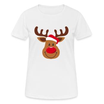 Weihnachten Elch Kinder Baby Tier Weihnachtsmann - Frauen T-Shirt atmungsaktiv - Weiß - Vorne - AI Model Female 172 dark (172cm)