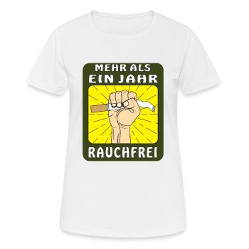 MEHR ALS EIN JAHR RAUCHFREI - Frauen T-Shirt atmungsaktiv - Weiß - Vorne - AI Model Female 172 dark (172cm)