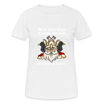 Wikinger Odin Spruch Odin Wird Dich Begleiten - Frauen T-Shirt atmungsaktiv - Weiß - Vorne - AI Model Female 172 dark (172cm)