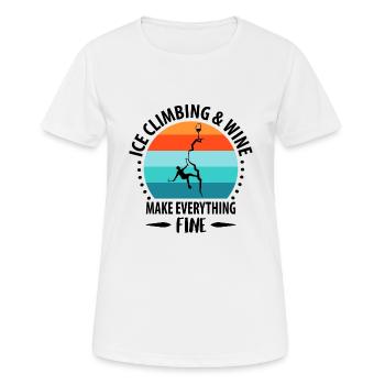 Eisklettern Eiskletterer Eispickel Bergsteigen - Frauen T-Shirt atmungsaktiv - Weiß - Vorne - AI Model Female 172 dark (172cm)