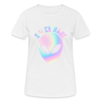 Space babe - Alien - Frauen T-Shirt atmungsaktiv - Weiß - Vorne - AI Model Female 172 dark (172cm)
