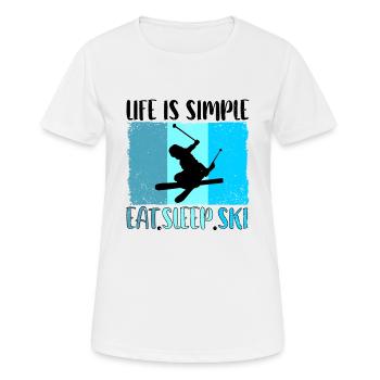 Ski ski Skieurs Vacances au ski - T-shirt respirant Femme - blanc - Devant - AI Model Female 172 dark (172cm)
