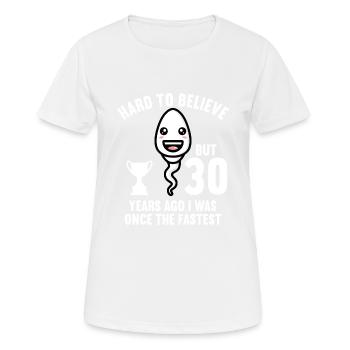 30 Jahre vor 30 Jahren schnellste 30. Geburtstag - Frauen T-Shirt atmungsaktiv - Weiß - Vorne - AI Model Female 172 dark (172cm)