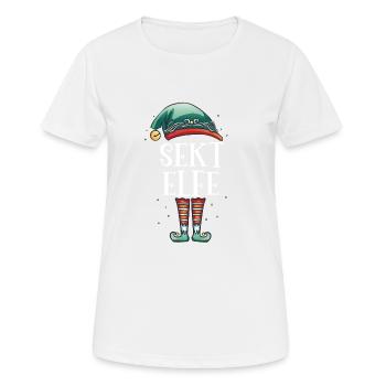 Weihnachten Partnerkostüm Sekt Elf Elfe Elfen - Frauen T-Shirt atmungsaktiv - Weiß - Vorne - AI Model Female 172 dark (172cm)