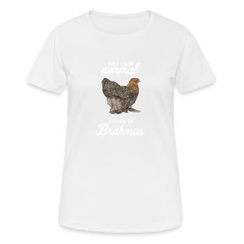 Brahma Poulet I Poule Oeuf Coq Motif pour les éleveurs de poulet - T-shirt respirant Femme - blanc - Devant - AI Model Female 172 dark (172cm)