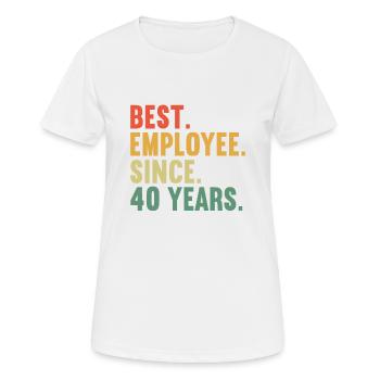 40 ans de service 40 ans de service - T-shirt respirant Femme - blanc - Devant - AI Model Female 172 dark (172cm)